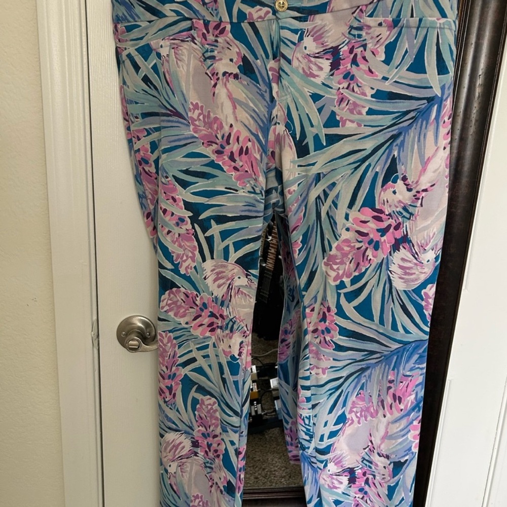 Lilly Pulitzer Blue and Pink Tropical Pants